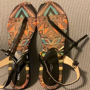 Nine West Tribal Buckle Sandals